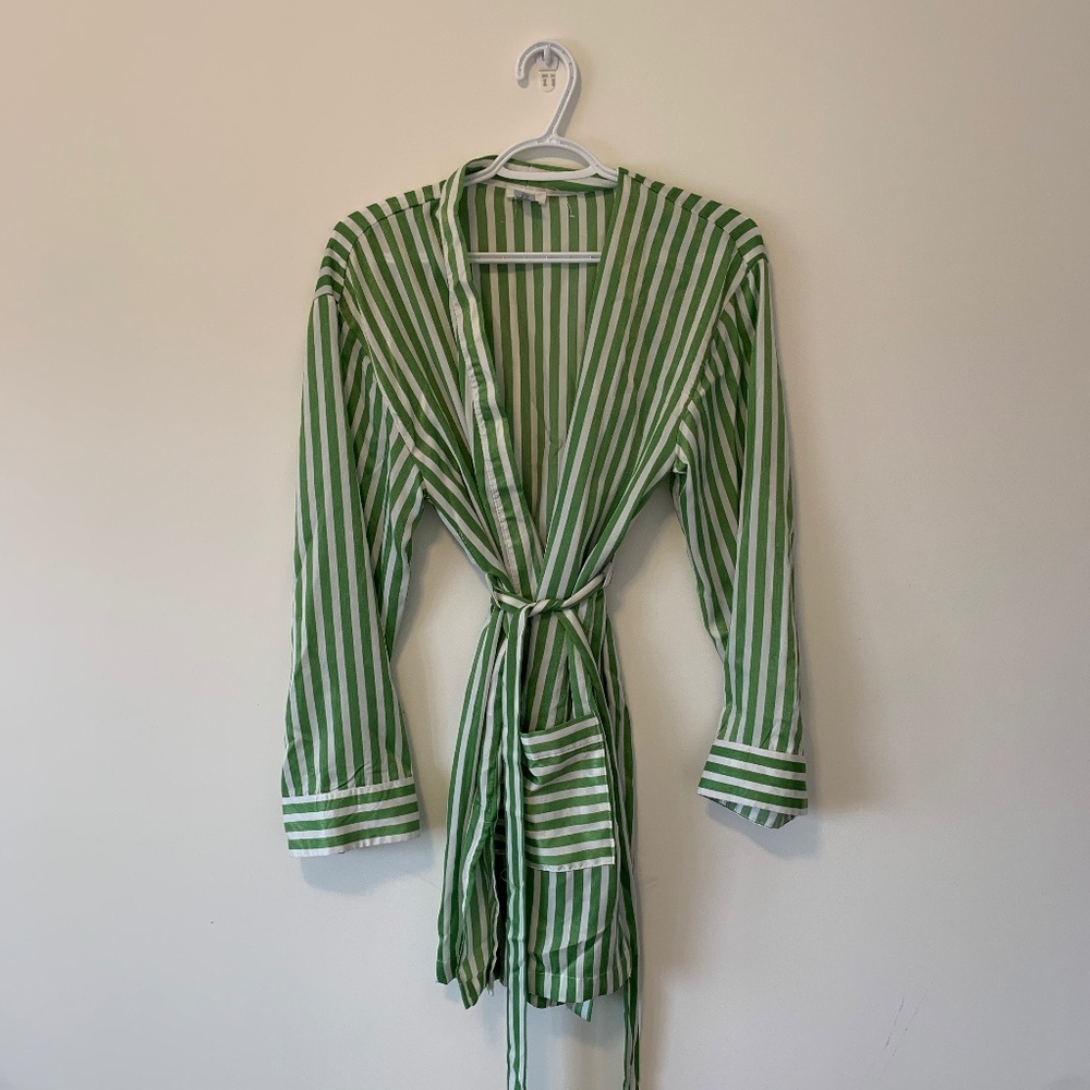 Striped Satin Robe/Cover up